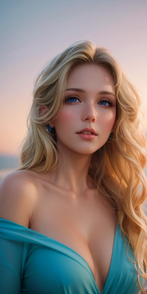 Elegant mature woman, milf, blue eyes, blonde hair, soft light, 4k resolution, high quality, beautiful cg