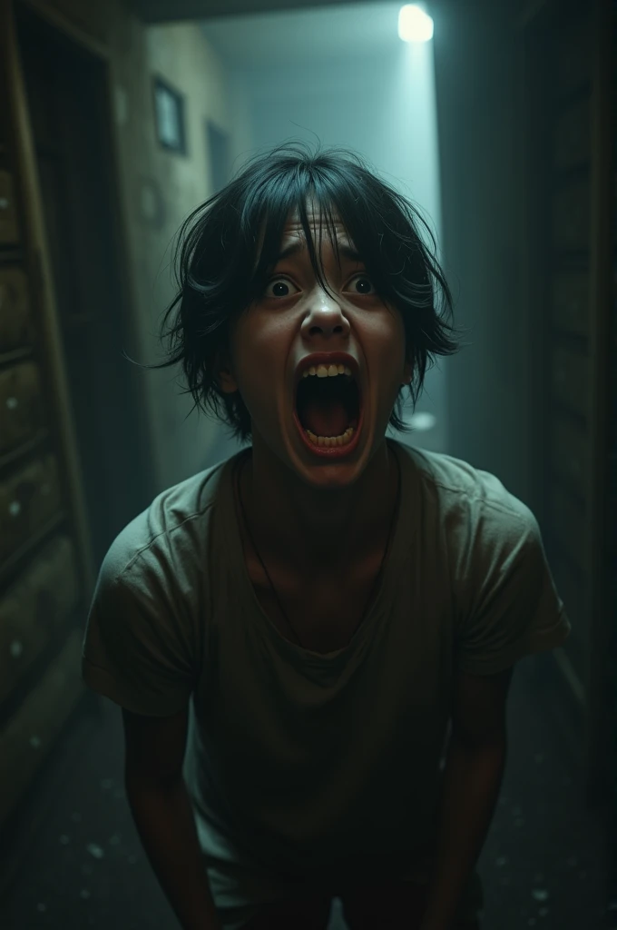 image represents the fragment "I couldn&#39;t breathe. Nor shout.
It seemed like my heart was going to explode.
Petrified by terror, I made a desperate effort, and looked back. —¡Josh! —I let out an enraged scream—. Casime scared me to death. I thought that..."