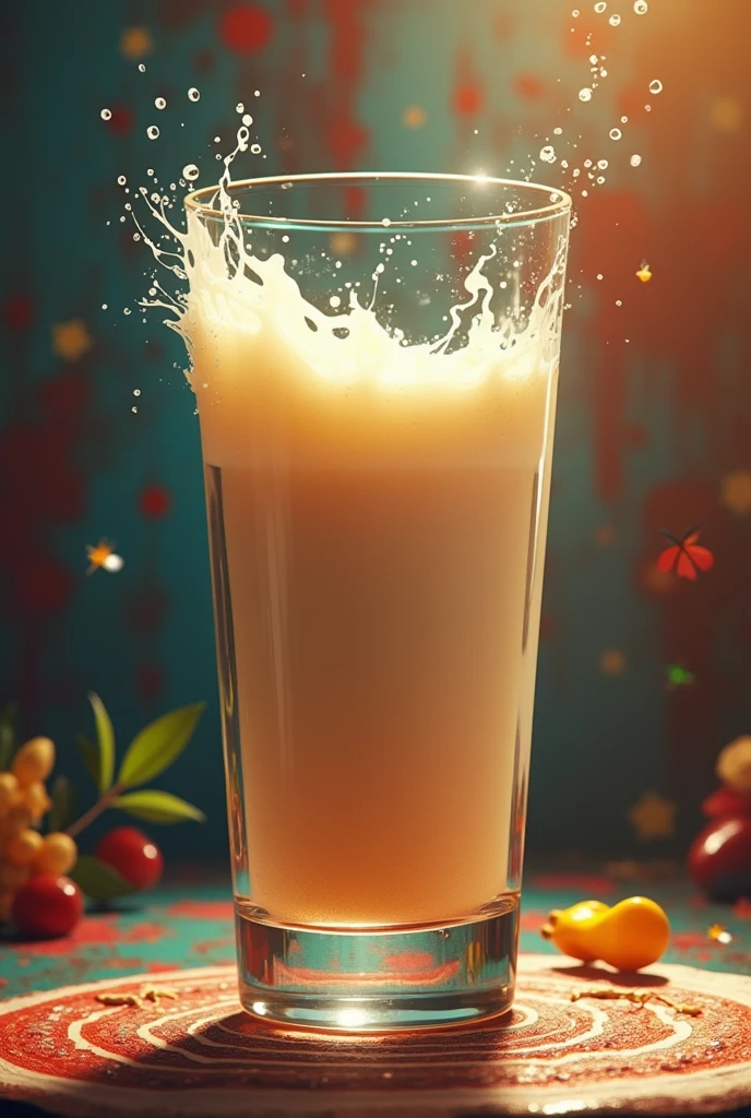 Animated glass of pulque