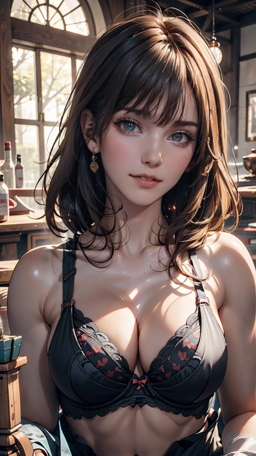 (masterpiece:1.4), (8k, Realistic, RAW Photos, Highest quality: 1.4), Japanese, (One girl), Beautiful Face, (Realistic Face:1.4), (Hair with attention to detail:1.3), Beautiful hairstyle, Realistic eyes, Beautiful attention to detail, (Realistic Skin:1.3), Beautiful Skin, Charm, Ultra-high resolution, Ultra-realistic, Very detailed, Golden Ratio, (Detailed face:1.4), (Realistic medium sized breasts:1.4), (No bra:1.4), Lively_Nipples,