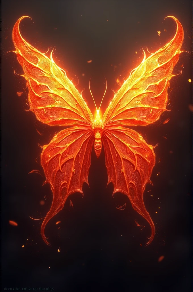 Butterfly with wings of fire and blood