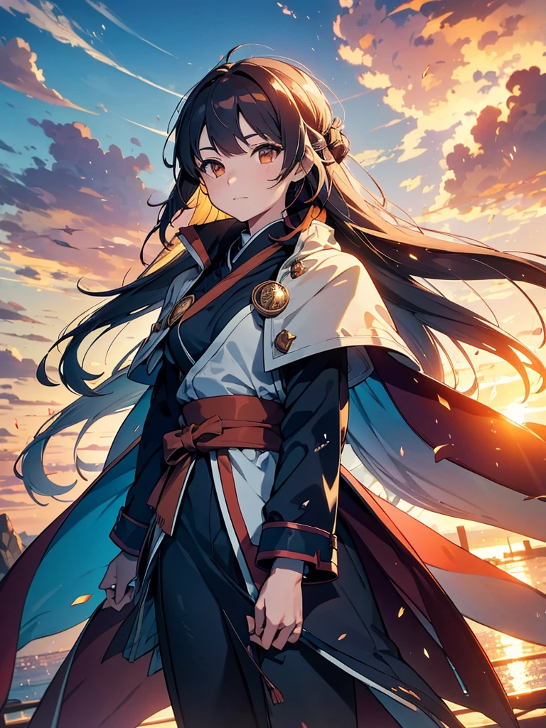 kishi-v2, Silhouette with cumulonimbus clouds in the background, meditation. Watching the beautiful sunset, sundownに, sundown, As the sun sets, In the sunset, Nice views, Sunset view, With the sunset, sundownに, During Golden Hour, looking sundownに, Sunset in the background, Watching the sunset, In the spotlight