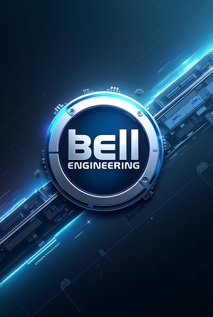 Bell engineering advertising poster with logo