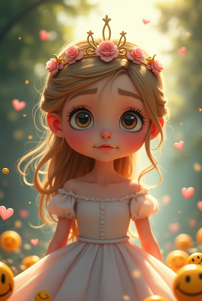 Cheer up princess, smile, don't give up with emojis