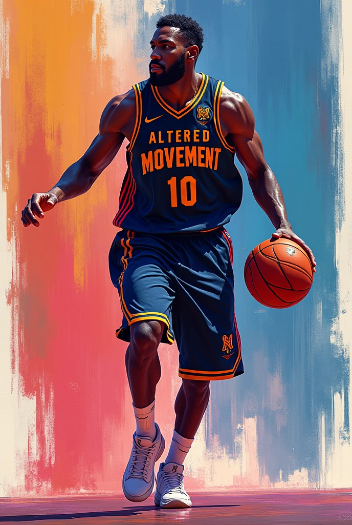 Make a picture of a basketball player and the team is called Altered Movement and the name of the basketball player says Ciga