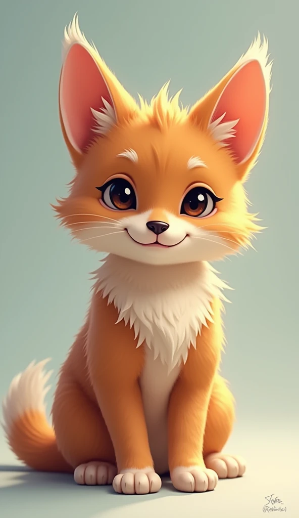 I want you to create an animal with the following description:
Name: Gaterrito.
Appearance:
Size: little, similar to a kitten or small breed puppy.
body: Compact, with a structure similar to that of a cat, but with a slightly more robust constitution, like that of a small dog.
paws: Short and delicate, Combining the agility of a cat with the stability of a dog.
ears: Medium long and pointed, A cross between the erect ears of a cat and the slightly drooping ears of a dog..
eyes: big ones, expressive and round, with the depth of a dog's eyes and the curious sparkle of a cat's eyes.
snout: little y suave, with a shape intermediate between the snout of a dog and the short snout of a cat.
cola: Long and soft fur, like a cat's, but a little thicker, similar to that of some small dog breeds.
fur: soft and fluffy, with colors that could vary between the typical shades of cats (like the tabby or the bicolor) and the most common color combinations in dogs.
Behavior:
Character: Sweet and playful, combining the independence of a cat with the loyalty and sociability of a dog.
sounds: It makes a sound that is a mix between a soft meow and a small bark., a kind of "meow-bark" adorable.
Skills: Can climb like a cat, but he is also a good runner like a dog. He likes to cuddle like a cat, but he also enjoys going out for a walk like a dog.
This little cat would be the perfect pet for those who love both cats and dogs., offering the best of both worlds in a tender and compact being.