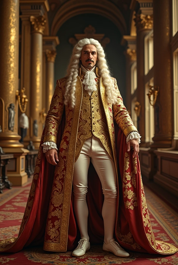 a huge palace with Johann Sebastian Bach dressed with gold