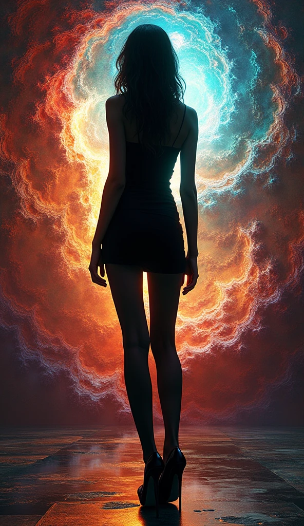 tutututu,black pantyhose,high heels,
1girl,(fractal art:1.3),colorful,highest detailed,

