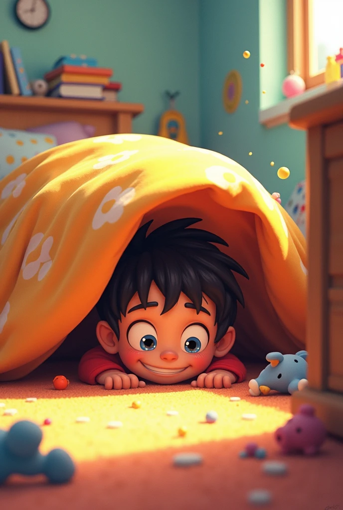 Someone under a bed in a ??? room