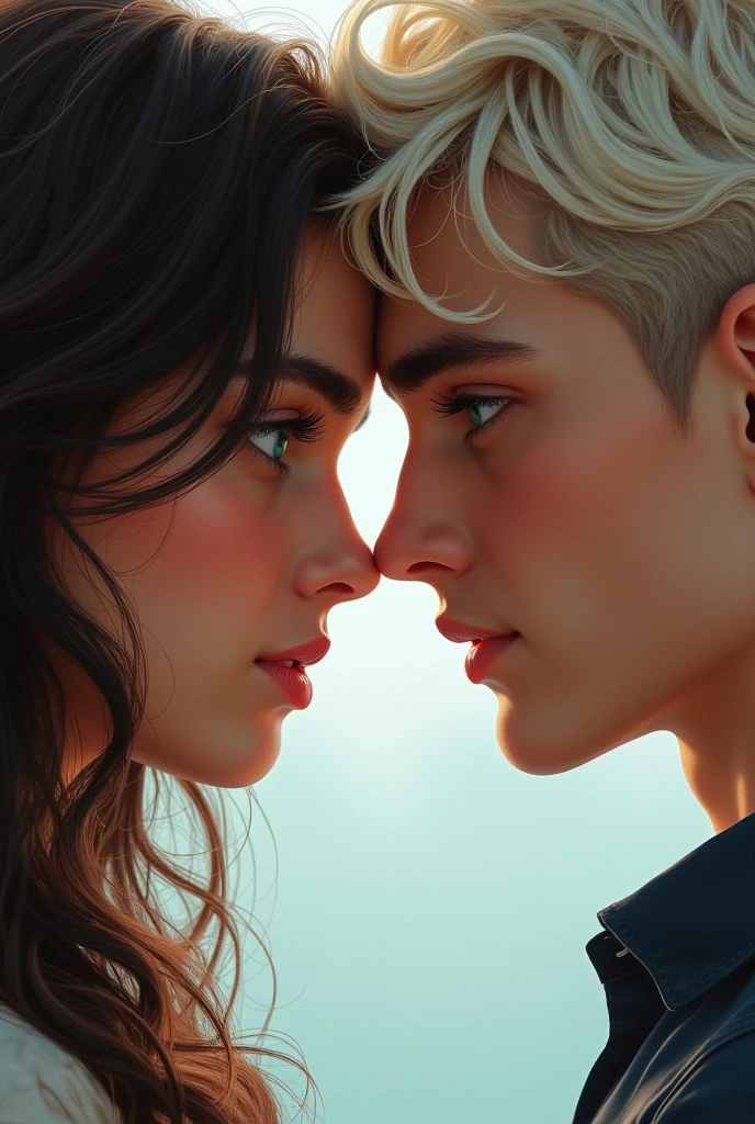 Believe me, the cover of a book where two protagonists appear, a Colombian brunette with wavy brown hair and a tall, warlike Italian with white brown hair and blue eyes, and whose title says precisely "you are young," she is 26 and he is 27, so that their foreheads are pressed together.