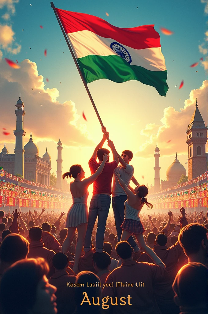 Make me a poster about the activities of August 17th Independence Day accompanied by persuasive sentences.