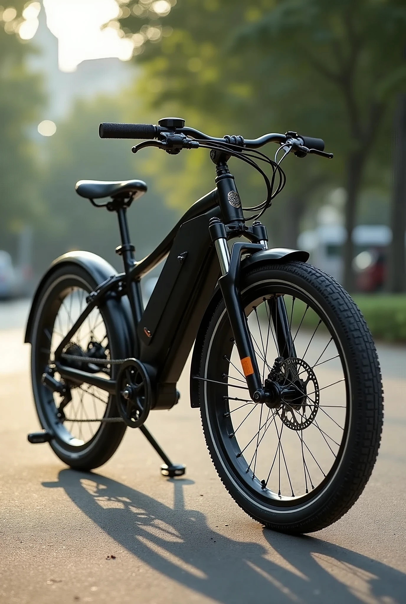 creates an image of an aesthetically adapted bicycle so that when pedaling, The bicycle drives a generator that produces electricity. This energy can be stored in batteries to charge devices such as mobile phones., solar lamps or even small power tools.
