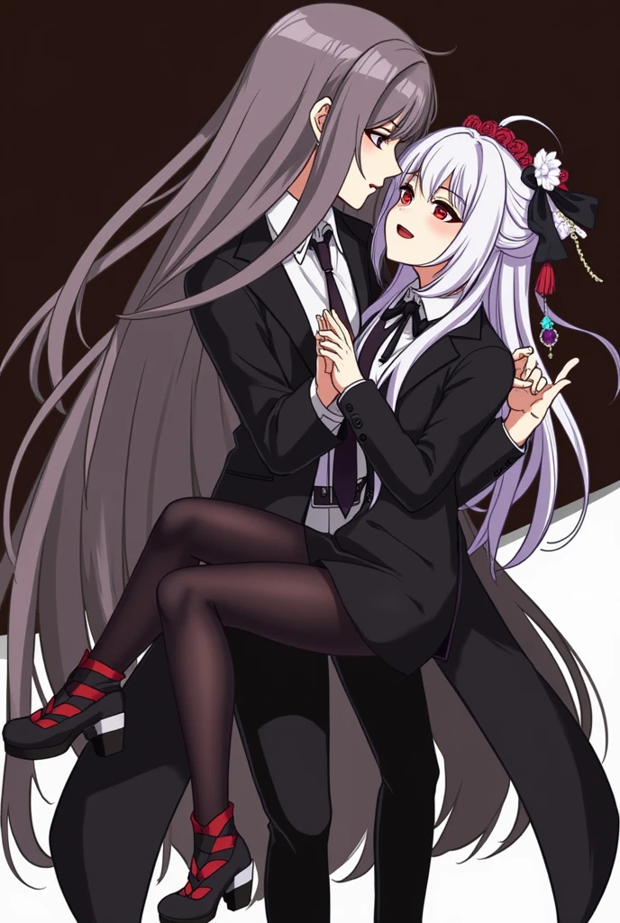 Albedo from Overlord having sex with Dottore from Genshin Impact