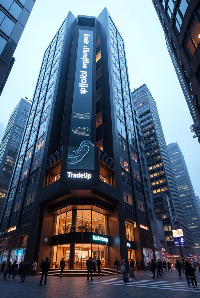 I would like you to make a small exchange house with the name TradeUp , and do it with a more cryptocurrency theme