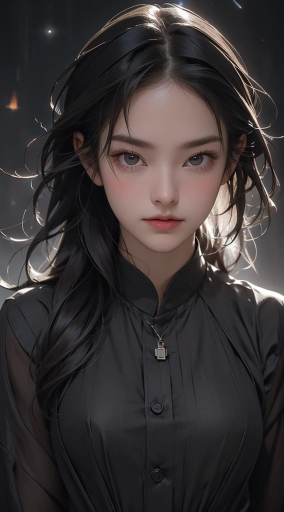 highest quality, epic realistic, ((in the pitch black darkness :1.4)), ((portrait:1.5)),(background: dark ) high contrast ,glorious picture, lowest lux, lighting face, she's comfortable, dark plain shirt, looks incredible, (8k, Raw photo, Highest quality),(epic realistic:1.5), a woman, face,(detailed eyes:0.8),(looking at the camera:1.4), (Highest quality), ( high contrast, deep shadows),Intricate details,cinematic,((skin:1.4)), (long dark hair:1.3), long hair, messy ,(Hdr:1.5),Detailed, colors, Superior quality, ( starry sky: 1.4), Masterpiece, Raw Photo (20-year-old, looking at viewer), beautiful, (wearing dark shirt,), perfect, natural, perfect composition, portrait, perfect face, smiling expression, Captivating eyes, Bright details, Tight lips, (High Skin Detail),, (blue tint: 0.6), (sale: 0.8), (bloody: 0.7), Key lighting , (backlight: 0.5), Medium depth of field, Canon 5d, 50mm lens, f/4 apertures, (Ultra-detailed, Complex detail), sharp focus, soft colors, 8k, Absurd, 80mm, dark background, photography, smiling, pinay, filipina, small