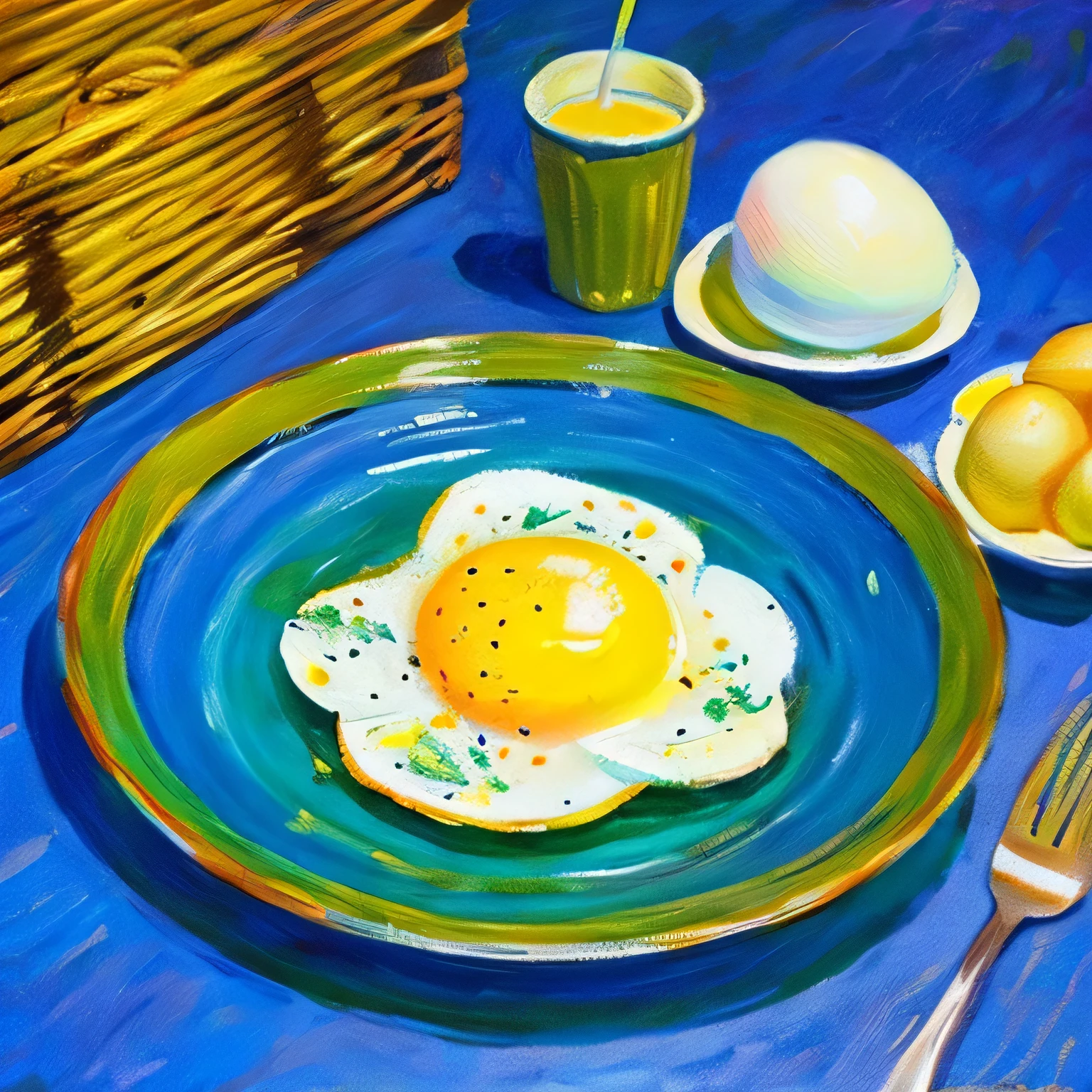 Painting, Fried egg, egg, Fried eggs, Monet, high quality