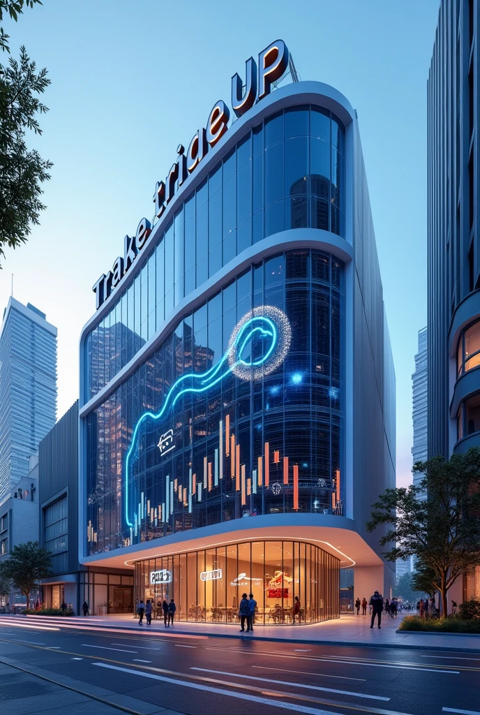 I would like you to make a small exchange house with the name TradeUp , and do it with a more cryptocurrency theme, rely on money grand exchange houses