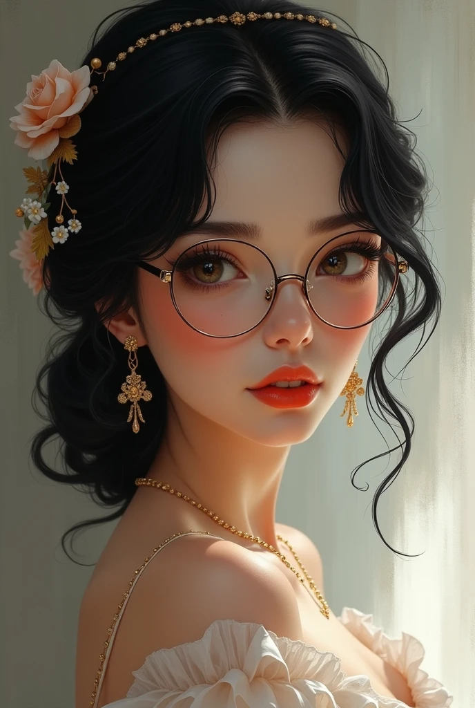 Black haired princess with glasses