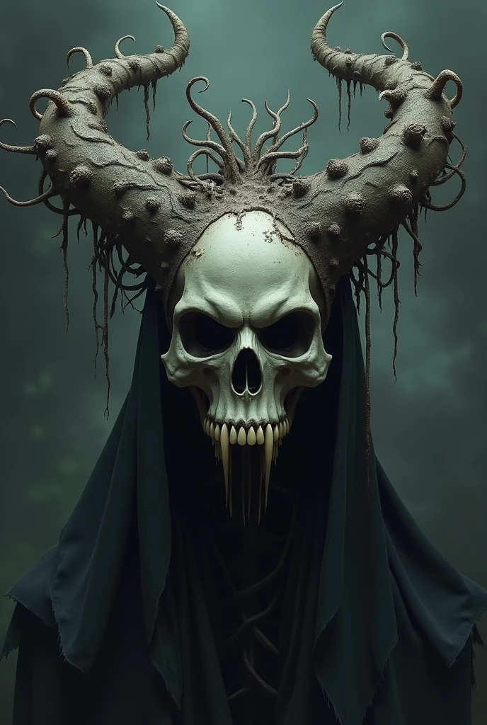 Demonic skull with crown