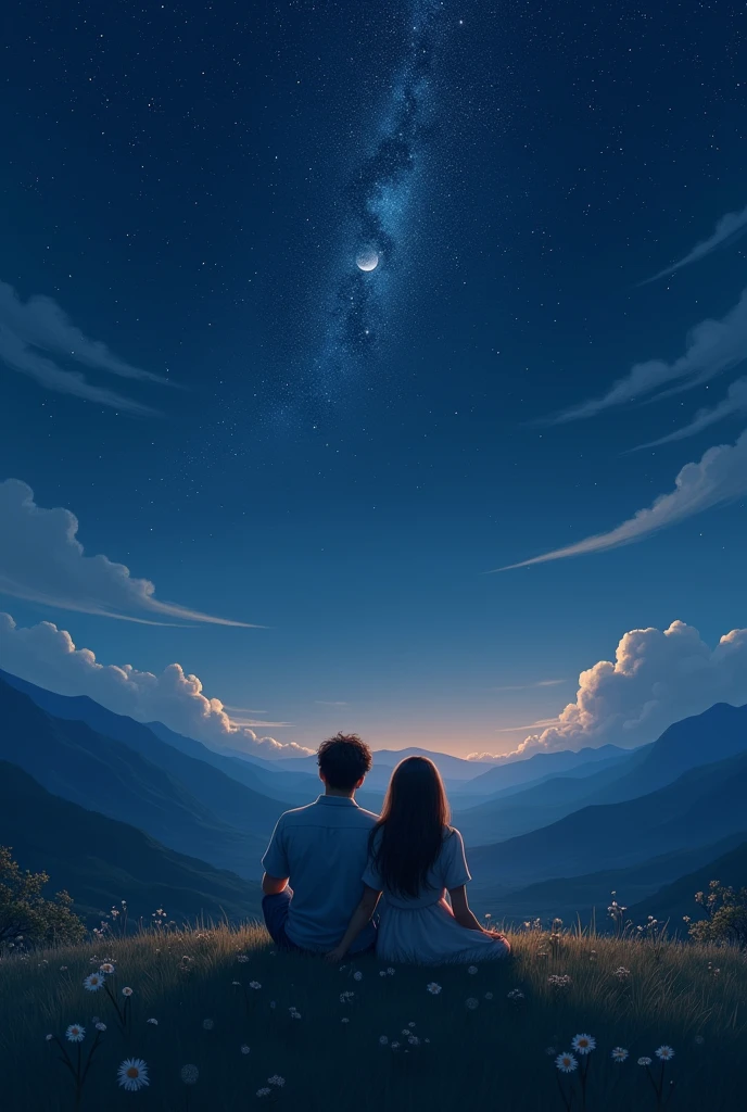 are sitting under the sky watching stars 
