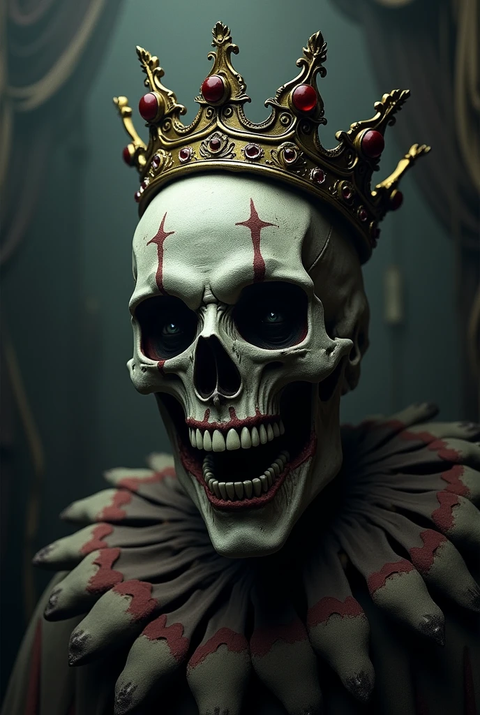 Clown skull with crown