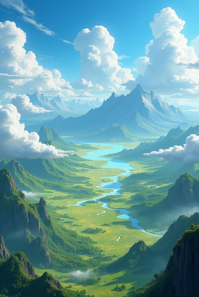 Fantasy plains seen from the sky