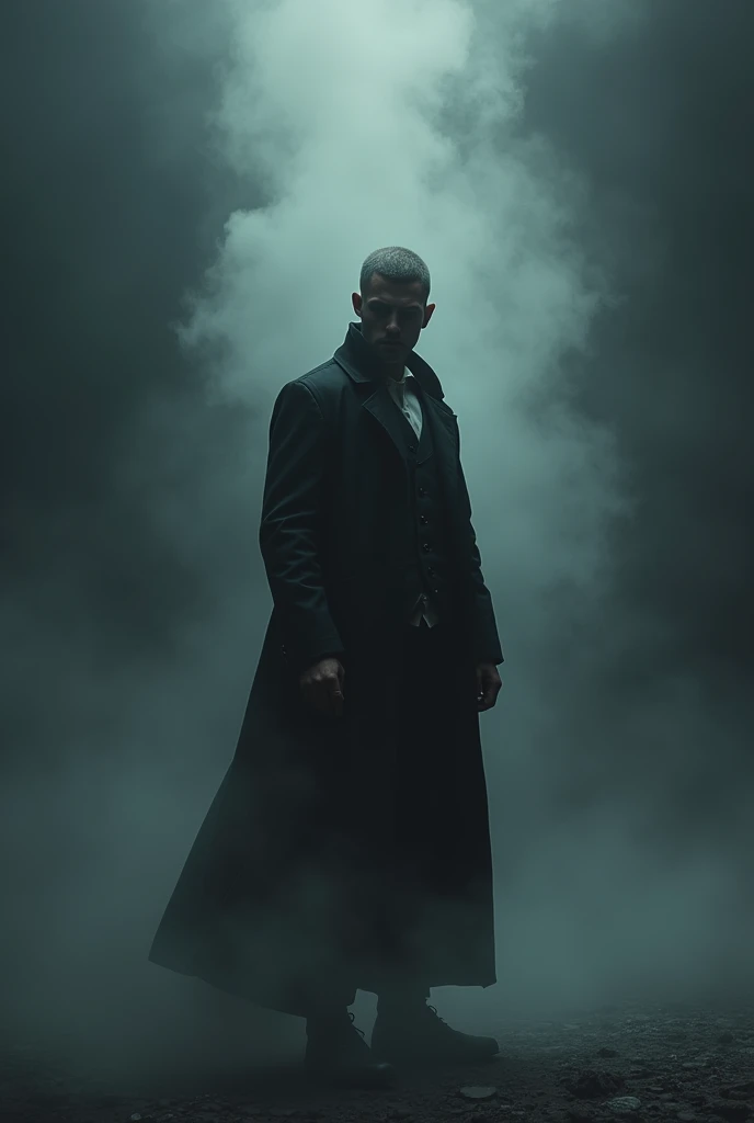 A man there stand with smoke full attitude and dark theme