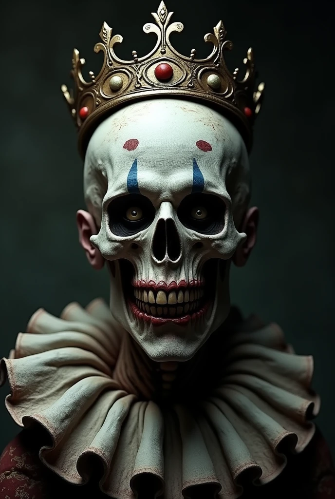 Angry skull clown with crown