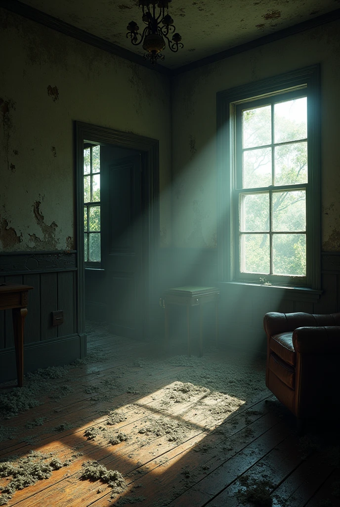 Scary house interior daytime 
