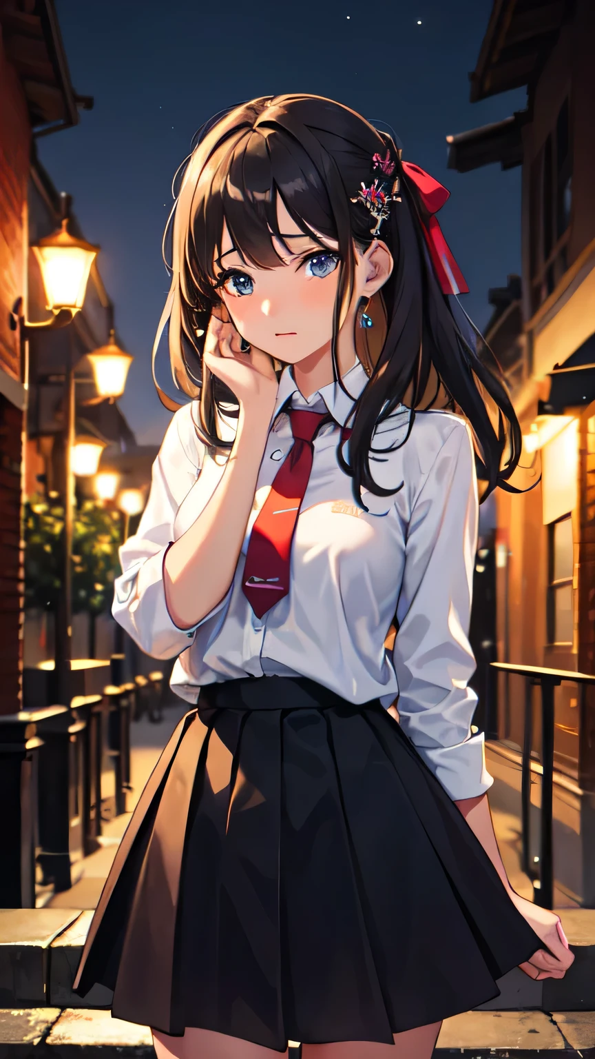 ((Highest quality)), ((masterpiece)), (detailed), One girl,Even on nights when tears flow,Don't forget hope,Because a new morning will come,Let's start walking again,Almond Eye,Close up of face