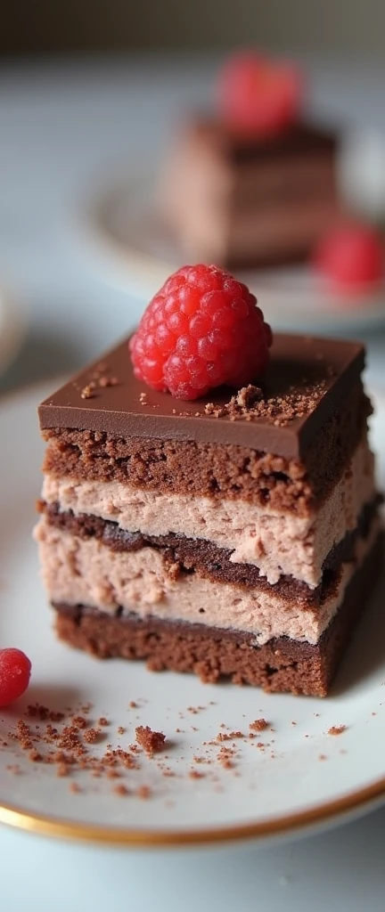 Plato 🍽️ se encuentra un dulce pastel de chocolate