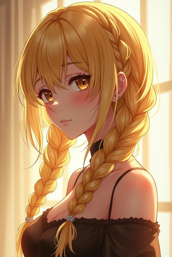 1character, Loose Braids hairstyle with Golden Highlights colouring, (masterpiece, best quality:1.2), 1girl, solo, transparent coat, sexy angel, realistic, beautiful