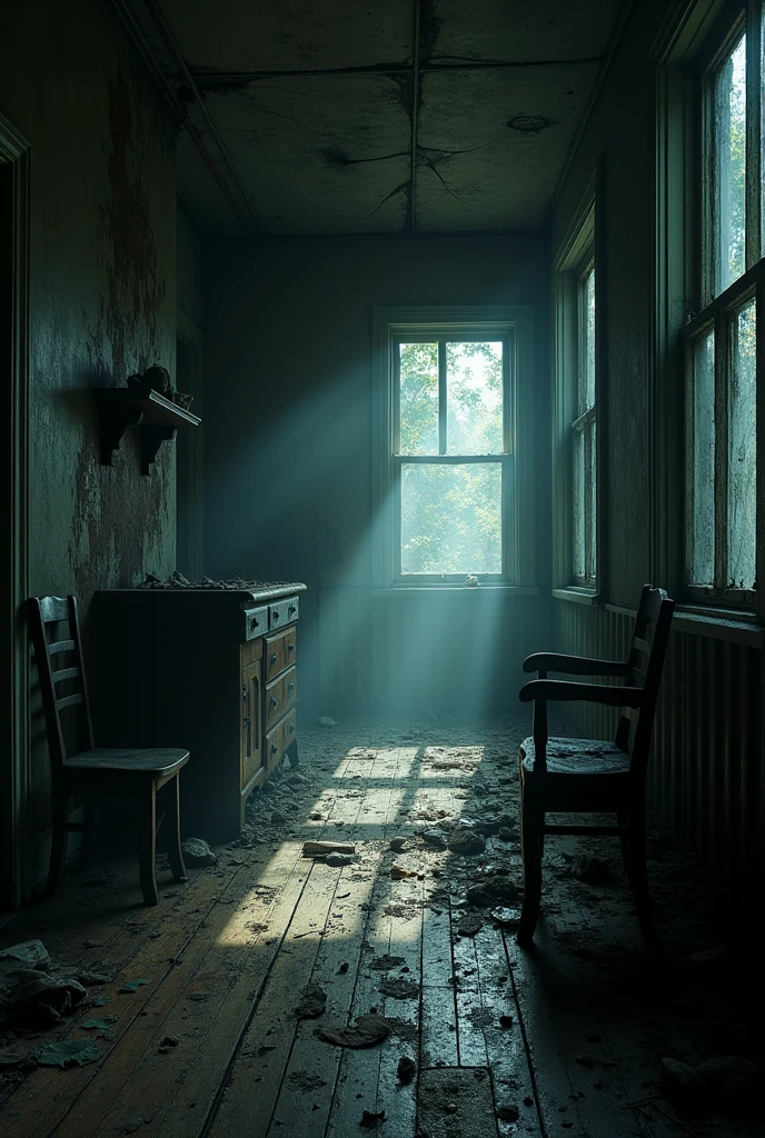 Scary house interior daytime