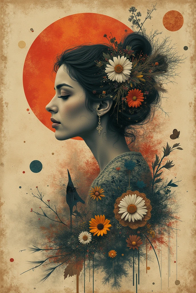 Create a creative arts design, something like a collage or maybe a more vintage style 