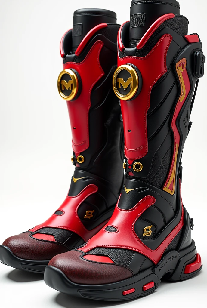 Can you create me some Shadow the Hedgehog boots but with a new design But with the golden rings? 