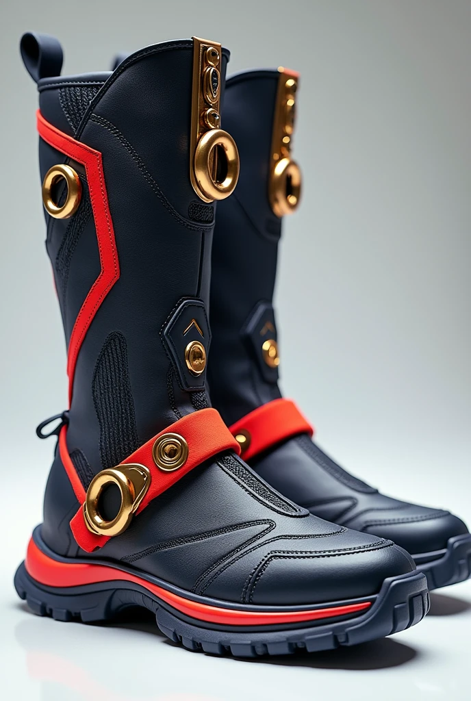 Can you create me some Sonic the Hedgehog boots but with a new design But with the golden rings?