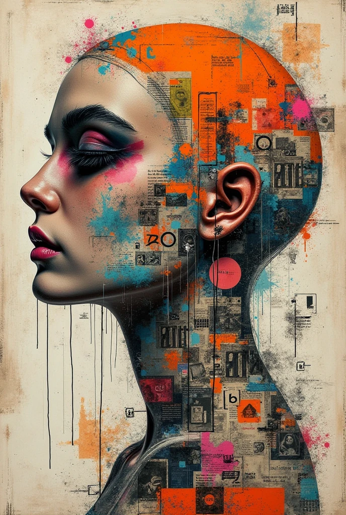 Create a creative arts design, something like a collage of clippings