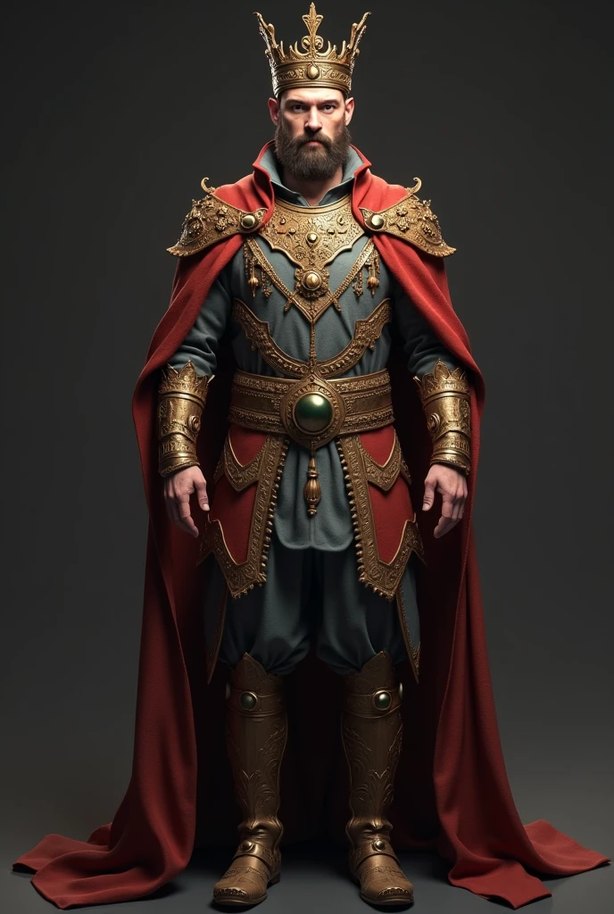 Crowned Man Standing Elegantly AI 3D
