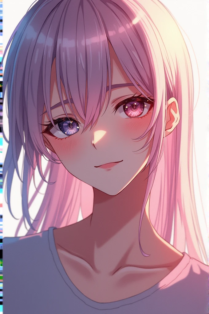 Generate an anime male waifu looking at the camera 