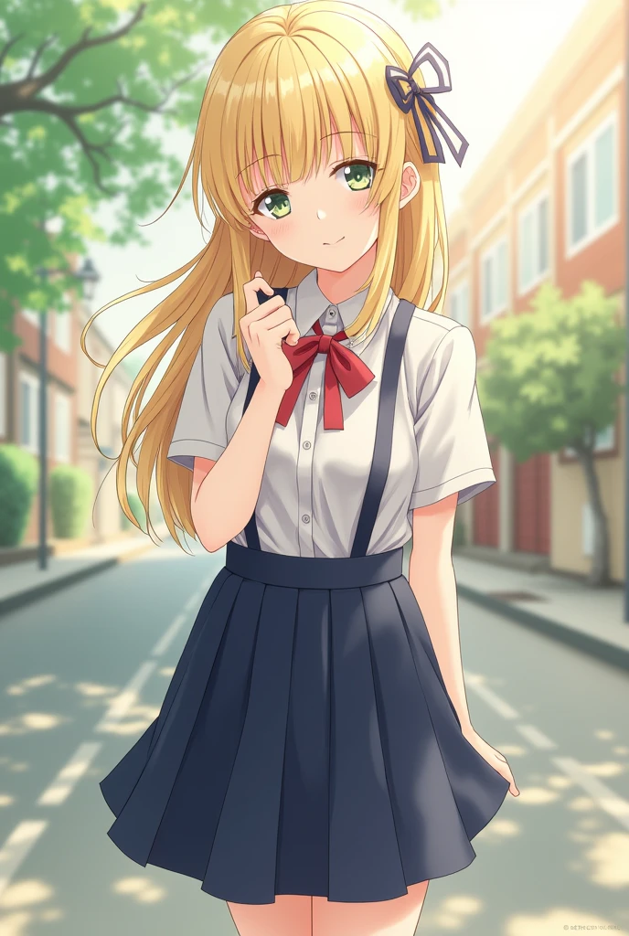 (solo), 1 Girl, Japanese, (80&#39;s), (18-year-old), (Grin:p)), (Gal), (Galファッション:1.3), (Navy Blue Skirt:1.4),  (Blonde:1.3), (cute:1.2), (Bokeh:1.3), 8k, Highest quality, masterpiece, Ultra-high resolution, High Detail Face, (Fair skin), (Slender legs), (Small waist:1.2), (Chest tension:1.2),