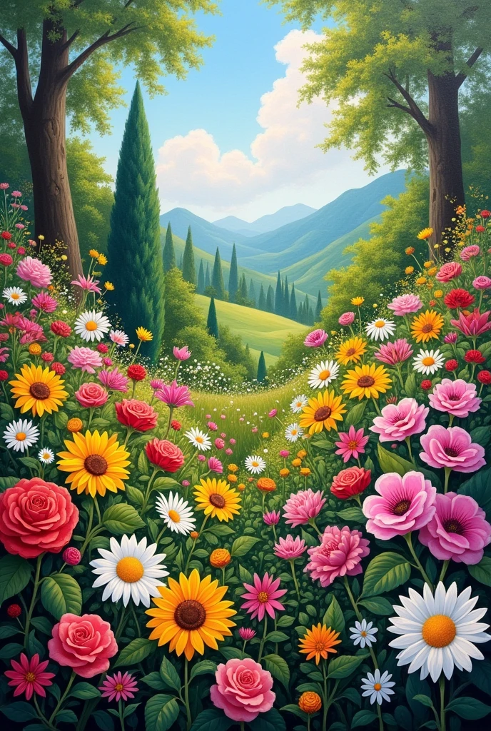 Flower garden painting