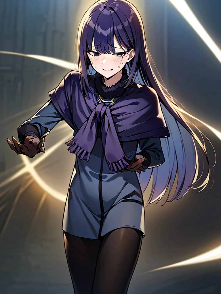 (girl1人, Peeをしなければなりません, Pee herself, Pee, Pee self, Are crying, とてもPeeがしたくて仕方ない), (Peeをしなければなりません, Peeをしなければなりません, Pee, Pee self, Pee, Pee self:1.3), (トイレの列に並ぶgirlたち, Maxi Dresses, Long skirt, 1 handbag, Peeをしなければなりません, Full coverage of the crotch area, girl, Sweat, vapor, Center of chest, shy, Great hands, Looking at the audience, Cute Smile, A woman who is often described as charismatic and intimidating. He has black hair, Thick and slightly wavy, Distinctive, angular features frame the face. His sharp dark eyes always seem to analyze their surroundings with calculated coldness.