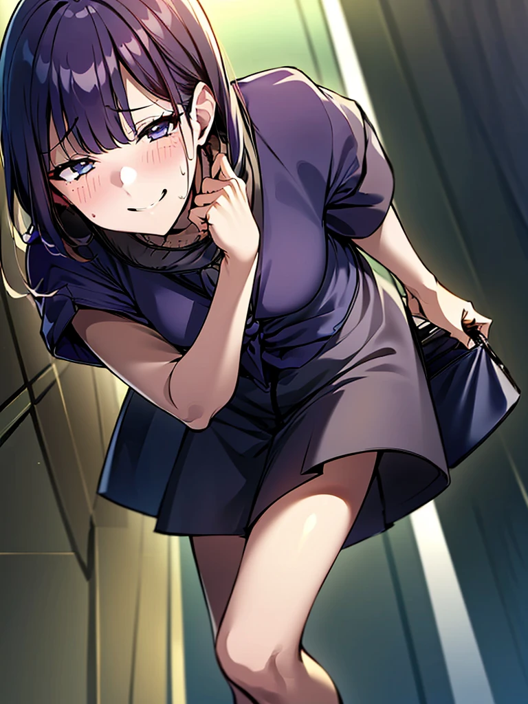 (girl1人, Peeをしなければなりません, Pee herself, Pee, Pee self, Are crying, とてもPeeがしたくて仕方ない), (Peeをしなければなりません, Peeをしなければなりません, Pee, Pee self, Pee, Pee self:1.3), (トイレの列に並ぶgirlたち, Maxi Dresses, Long skirt, 1 handbag, Peeをしなければなりません, Full coverage of the crotch area, girl, Sweat, vapor, Center of chest, shy, Great hands, Looking at the audience, Cute Smile, A woman who is often described as charismatic and intimidating. He has black hair, Thick and slightly wavy, Distinctive, angular features frame the face. 