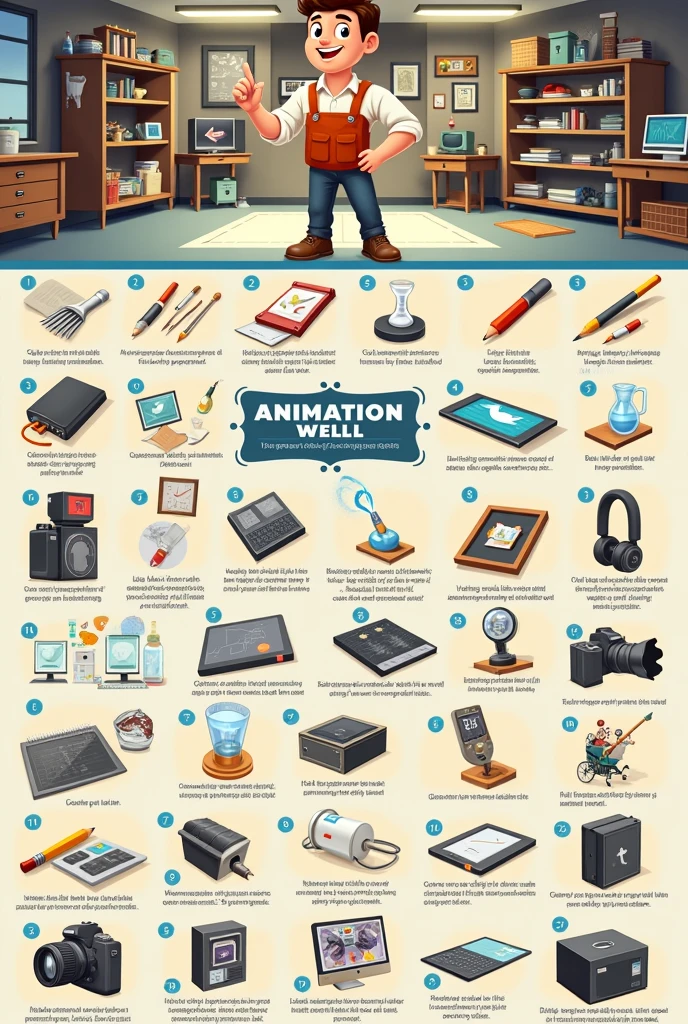 a poster that show proper care and maintenance of Animation tools and equipment