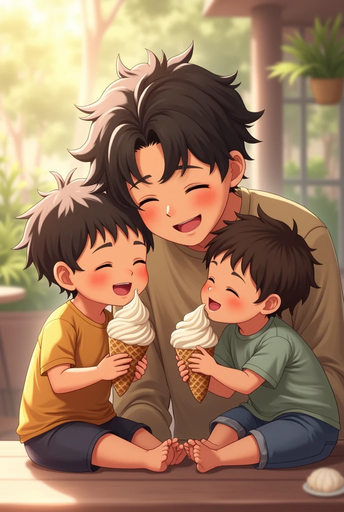 kim.Enhypen's Sunoo eating ice cream with his lookalike toddler