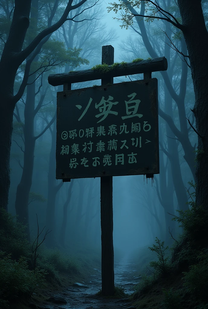 Woodland night Japan Creepy signboard old