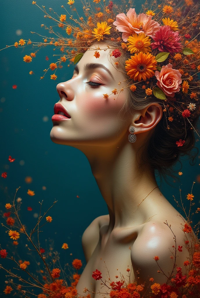 I am the last surrealist painting that exists on this planet, the last work of art that represents a beautiful woman of different races full of hope wrapped in an unreal world full of strange things., The message I want to leave is that art once existed , real very real , 24k unique piece rule of thirds cinema lighting finishes like photoshop and colors of a work of art great depth of field difference of 3d planes
