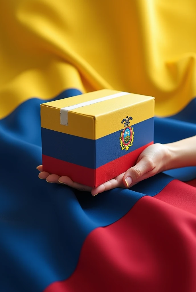 Colombian flag sending a package to Costa Rican flag, image that can be included as a logo