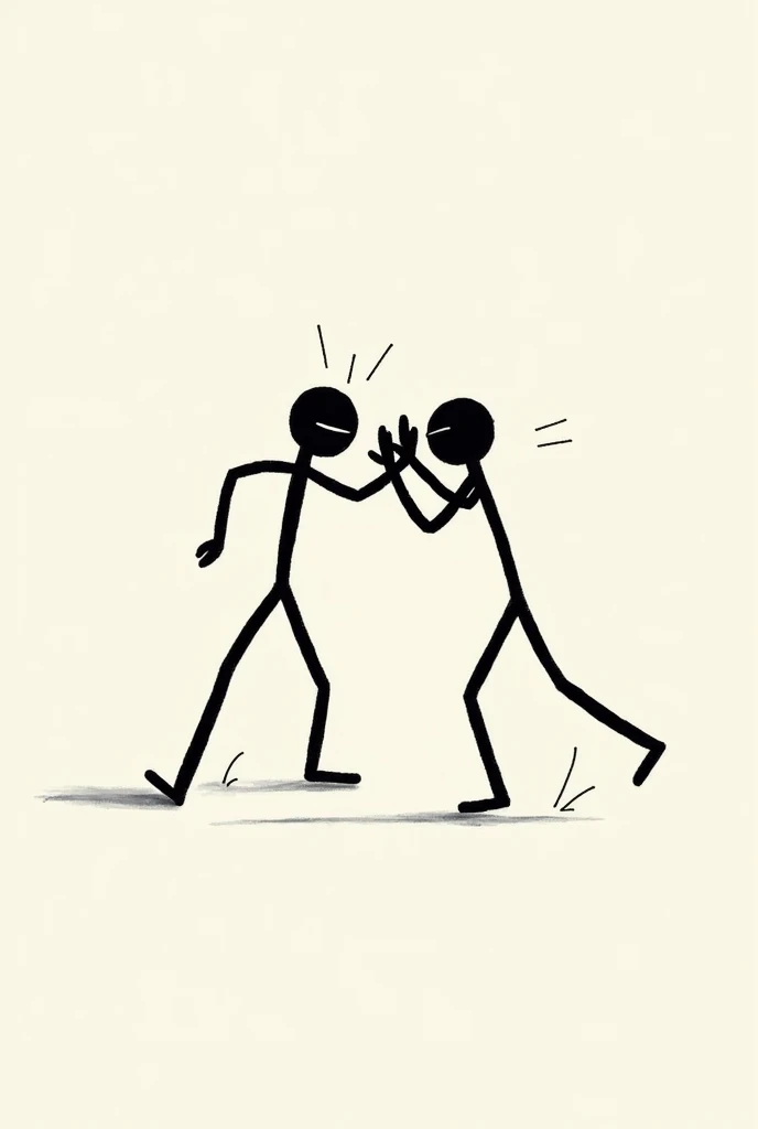 Two stick figures fighting