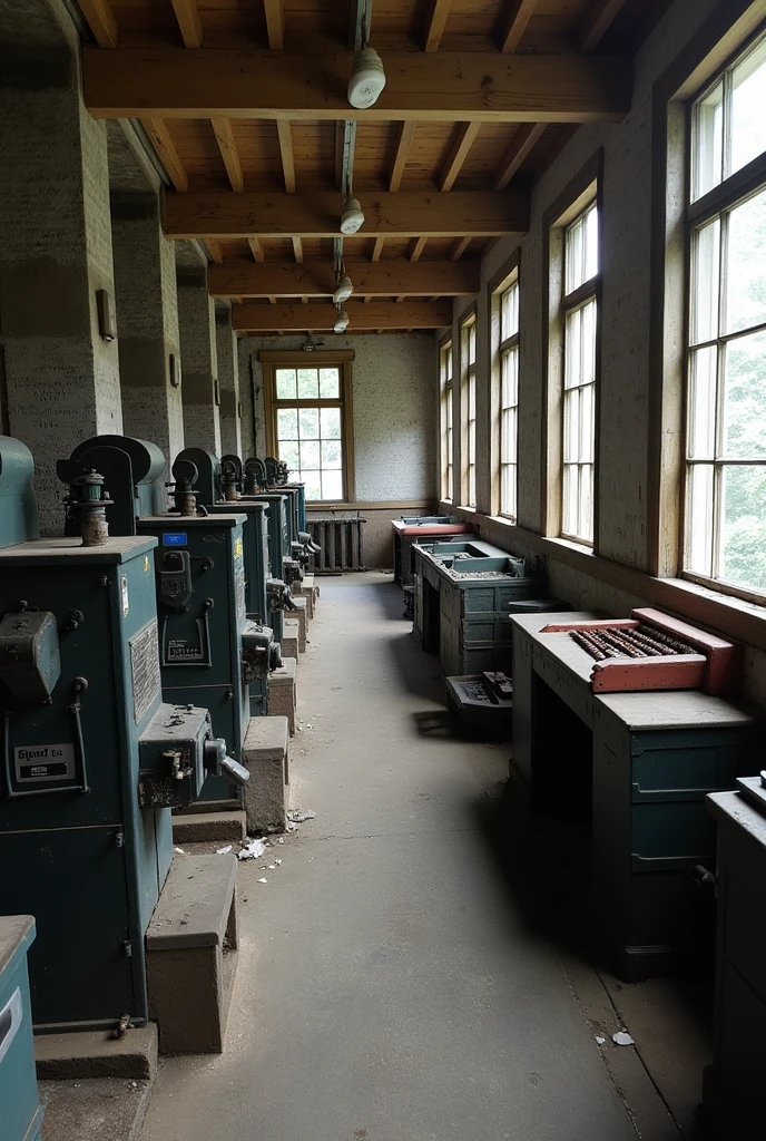 Former site of a newspaper factory&#39;s rotary press room、